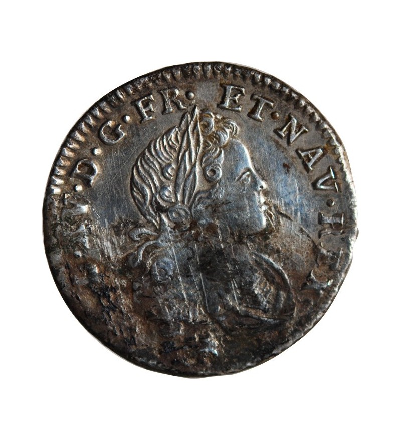 LOUIS XV ﻿- 1/6 ECU DE FRANCE & NAVARRE 1719 T NANTES