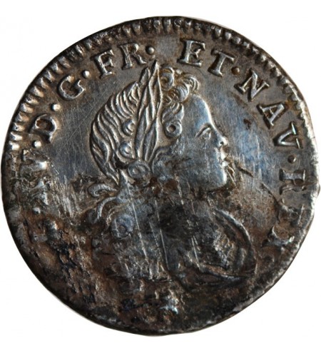 LOUIS XV ﻿- 1/6 ECU DE FRANCE & NAVARRE 1719 T NANTES