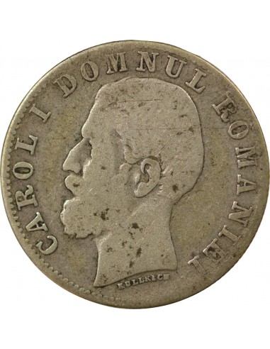 ROUMANIE , CAROL Ier - 50 BANI ARGENT 1881