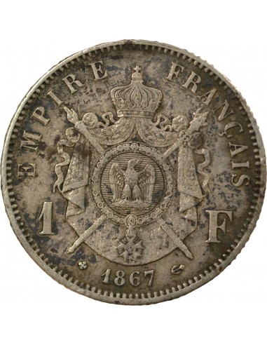 Napoléon III 1 franc Argent 1867 BB Strasbourg