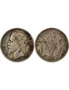 Napoléon III 1 franc Argent 1867 BB Strasbourg 2