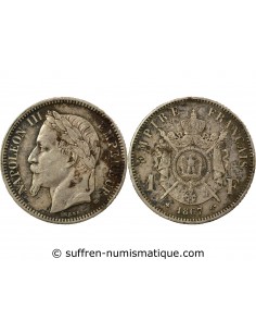 Napoléon III 1 franc Argent 1867 BB Strasbourg