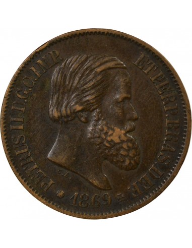 Brésil Pedro II 20 Reis Cuivre 1869 B. Bruxelles