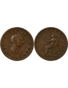 Grande Bretagne George III, Roi de Grande-Bretagne et d´Irlande 1/2 Penny Cuivre 1806 Londres 2