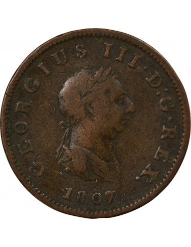 Grande Bretagne George III, Roi de Grande-Bretagne et d´Irlande 1/2 penny Cuivre 1807 Londres