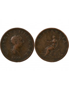 Grande Bretagne George III, Roi de Grande-Bretagne et d´Irlande 1/2 Penny Cuivre 1807 Londres 2