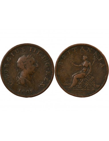 Grande Bretagne George III, Roi de Grande-Bretagne et d´Irlande 1/2 penny Cuivre 1807 Londres