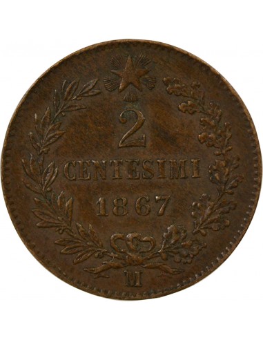 ITALIE, VICTOR EMMANUEL II - 2 CENTESIMI 1867 M MILAN