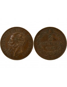 ITALIE, VICTOR EMMANUEL II - 2 CENTESIMI 1867 M MILAN 2