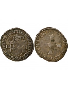 HENRI IV - 1/4 ECU ARGENT, 5e TYPE - 1607 C SAINT LÔ 2