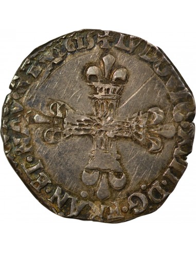 LOUIS XIII - 1/4 ECU A LA CROIX FLEURDELISEE 1615 T NANTES