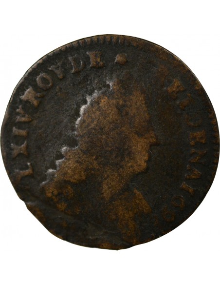 Louis XIV 1 liard Cuivre 1698 Besançon