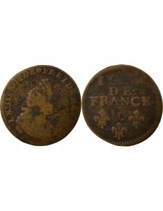 Louis XIV 1 liard Cuivre 1693-1707 W Lille 2