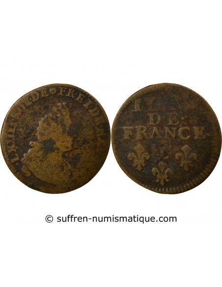 Louis XIV 1 liard Cuivre 1693-1707 W Lille