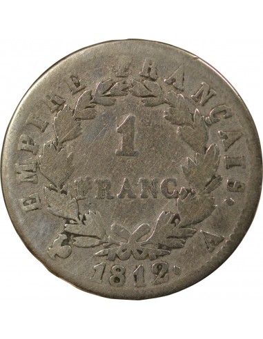 Napoléon Ier, Empereur de France, Roi d'Italie 1 franc Argent 1812 A Paris