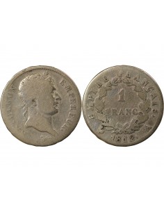 Napoléon Ier, Empereur de France, Roi d'Italie 1 franc Argent 1812 A Paris 2