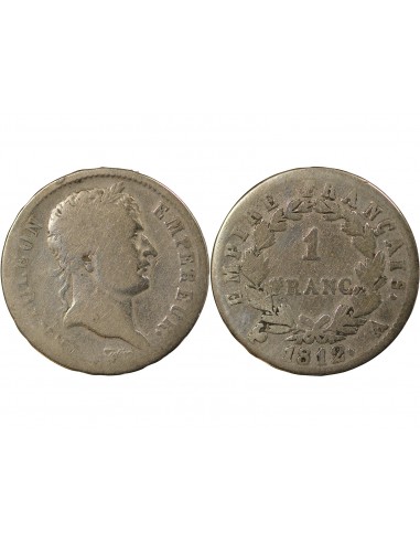 Napoléon Ier, Empereur de France, Roi d'Italie 1 franc Argent 1812 A Paris