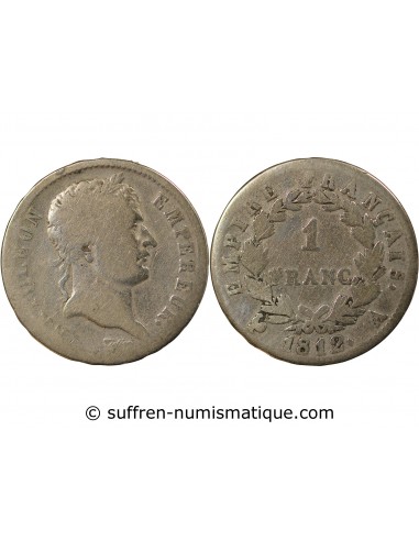 Napoléon Ier, Empereur de France, Roi d'Italie 1 franc Argent 1812 A Paris