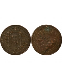 Brésil Jean VI du Portugal 20 Reis Cuivre 1822 R Rio de Janeiro 2