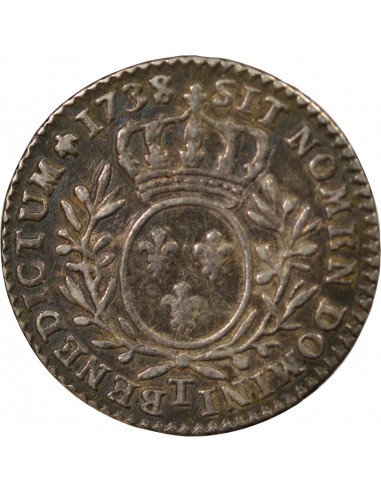 Louis XV 01-oct ecu Argent 1738 T Nantes