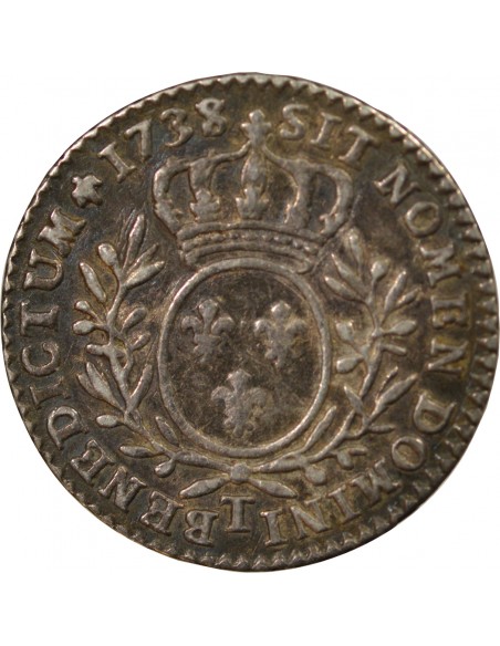 Louis XV 01-oct ecu Argent 1738 T Nantes