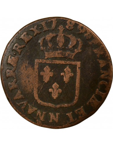 Louis XVI 1 sol Cuivre 1789 N Montpellier