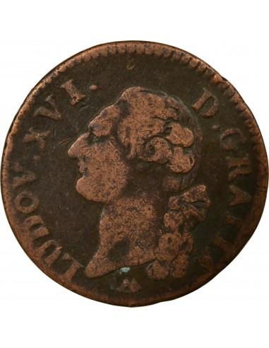 Louis XVI 1 sol Cuivre 1789 N Montpellier