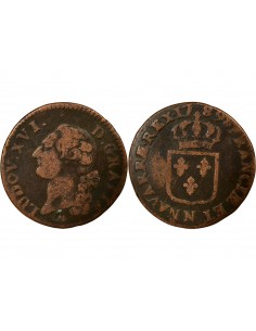 Louis XVI Sol Cuivre 1789 N Montpellier 2