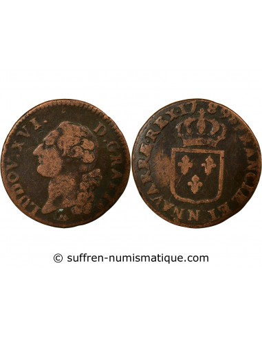 Louis XVI 1 sol Cuivre 1789 N Montpellier