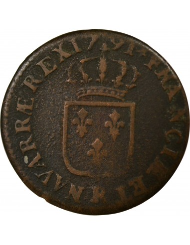 Louis XVI 1 sol Cuivre 1791 R Orléans