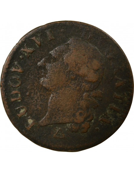 Louis XVI 1 sol Cuivre 1791 R Orléans