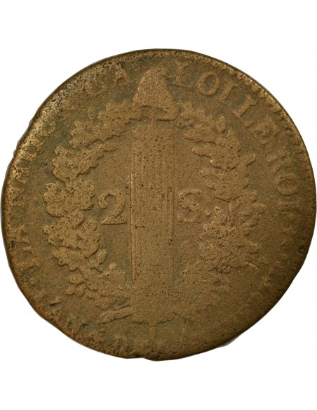 Louis XVI 2 sols Cuivre 1792 AA Metz