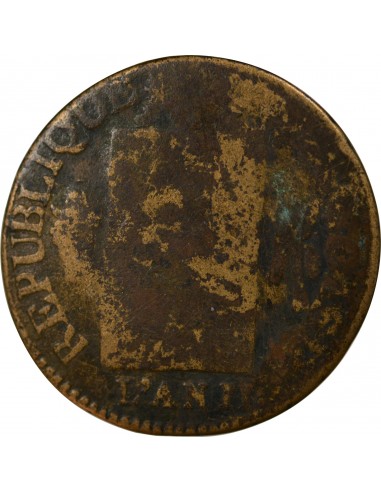 Louis XVI 1 sol Cuivre AN 2 AA Metz