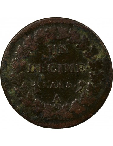 1 décime Cuivre AN 5 A Paris