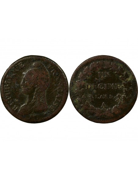 1 décime Cuivre AN 5 A Paris