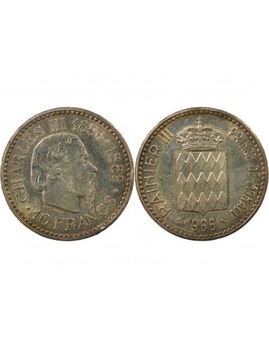 Monaco Rainier III de Monaco 10 Francs Argent 1966 A Paris