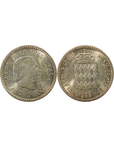 Monaco Rainier III de Monaco 10 Francs Argent 1966 A Paris