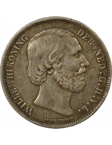 Pays-Bas Guillaume II 2 1/2 Gulden Argent 1870 Utrecht