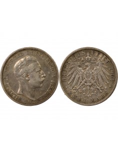 Allemagne Guillaume II de Wurtemberg 2 mark Argent 1904 A Berlin 2