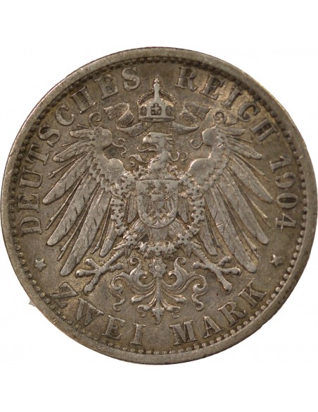 Allemagne Guillaume II, Empereur 2 mark Argent 1904 A Berlin