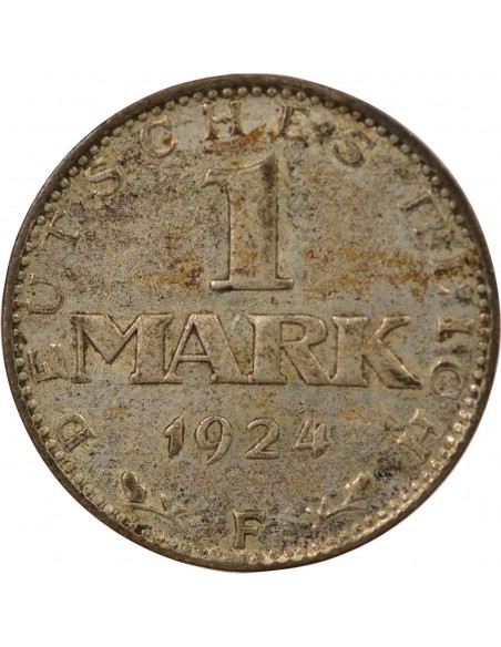 Allemagne 1 mark Argent 1924 F Stuttgart