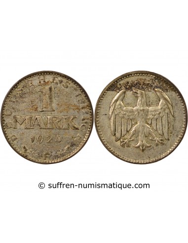 Allemagne 1 mark Argent 1924 F Stuttgart