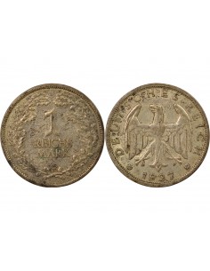 ALLEMAGNE, REPUBLIQUE DE WEIMAR - 1 REICHSMARK ARGENT 1927 F STUTTGART 2