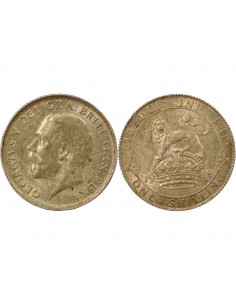 Grande Bretagne George V, Roi d'Angleterre, Empereur des Indes 1 shilling Argent 1918 2