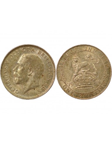Grande Bretagne George V, Roi d'Angleterre, Empereur des Indes 1 shilling Argent 1918
