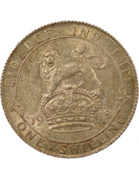 Grande Bretagne George V, Roi d'Angleterre, Empereur des Indes 1 shilling Argent 1918