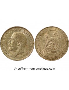 Grande Bretagne George V, Roi d'Angleterre, Empereur des Indes 1 shilling Argent 1918