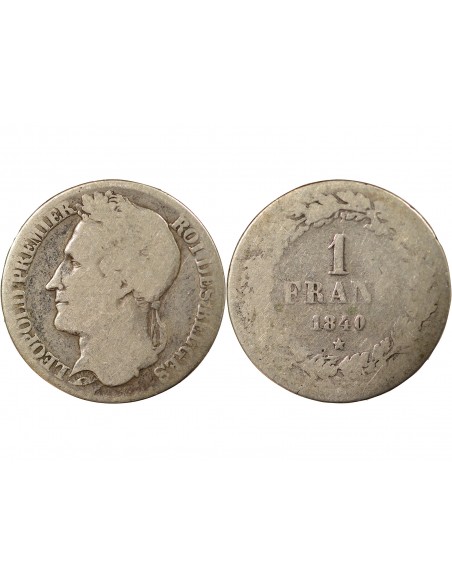 BELGIQUE, LEOPOLD Ier - FRANC ARGENT 1840