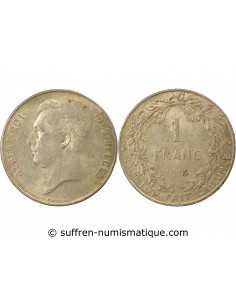 Belgique Albert Ier, Prince de Monaco 1 franc Argent 1914