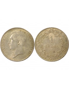 Belgique Albert Ier, Prince de Monaco 1 franc Argent 1914 2
